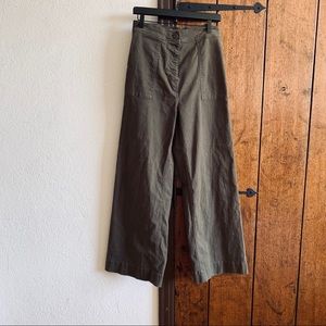 Lou and Grey wide leg olive pants